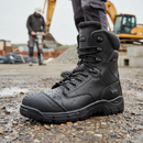 Premium Waterproof Composite Toe S3 Safety Boot with Side Zip, Certified EN ISO 20345:2011 S3 HRO WR SRC