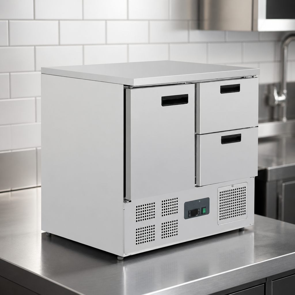 Commercial 2 Drawer Counter Fridge 240Ltr for kitchens