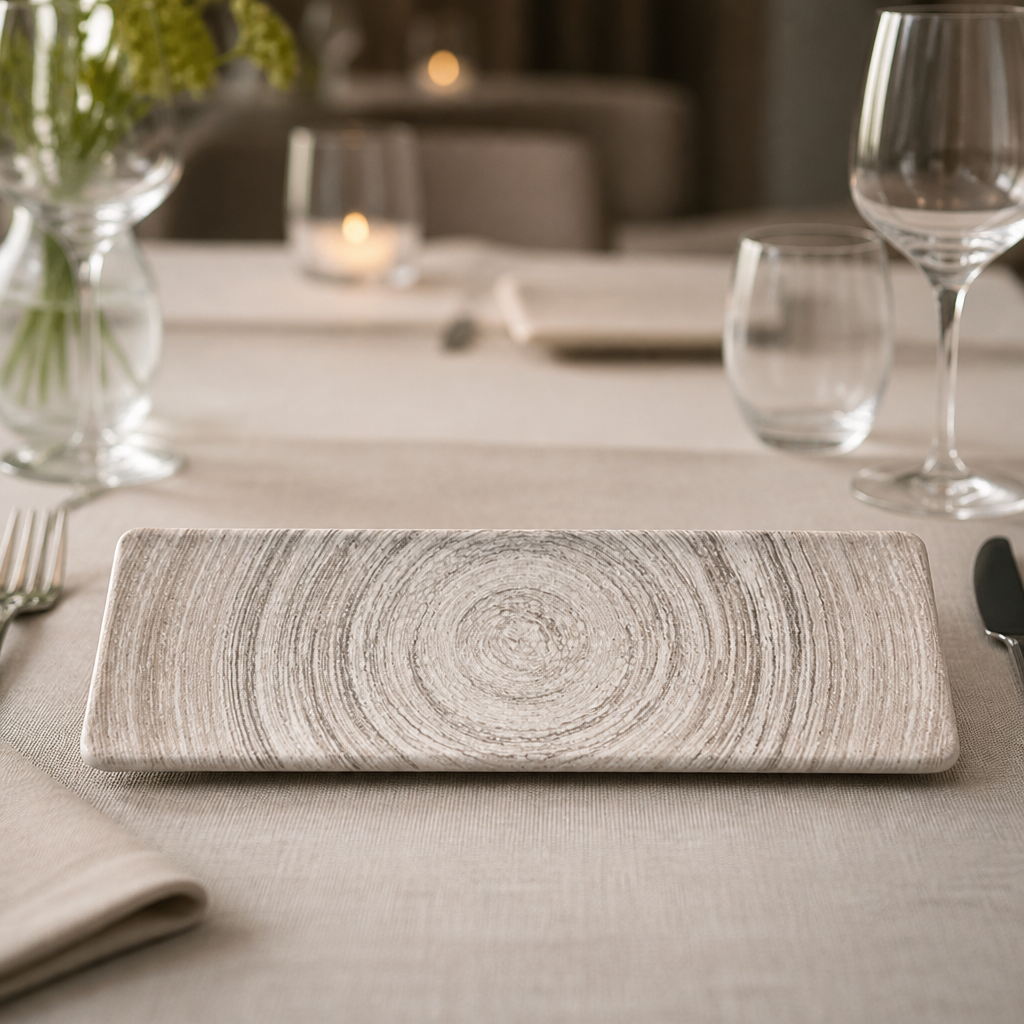 Commercial oblong plates 330 x 110mm - 6 pack, dishwasher safe