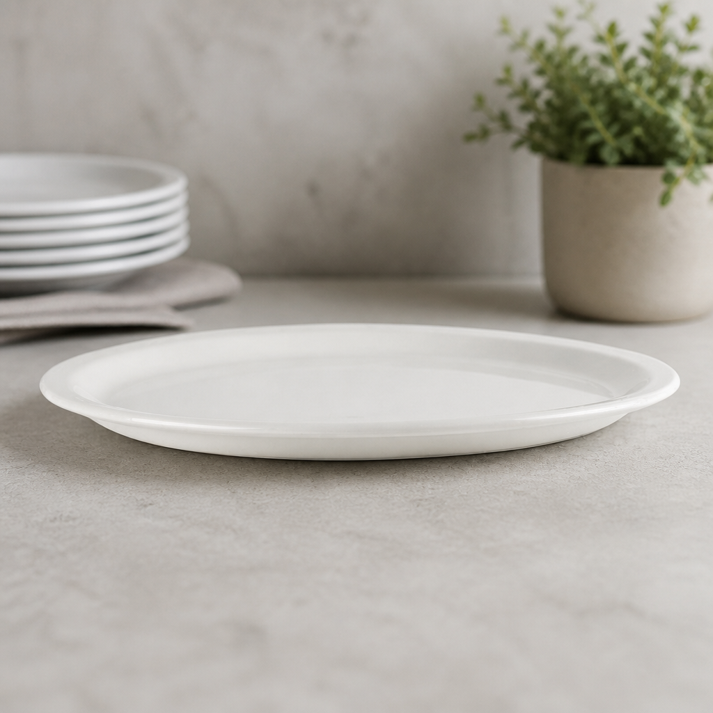 Commercial Plain Whiteware Round Plates 340mm - 6 Pack