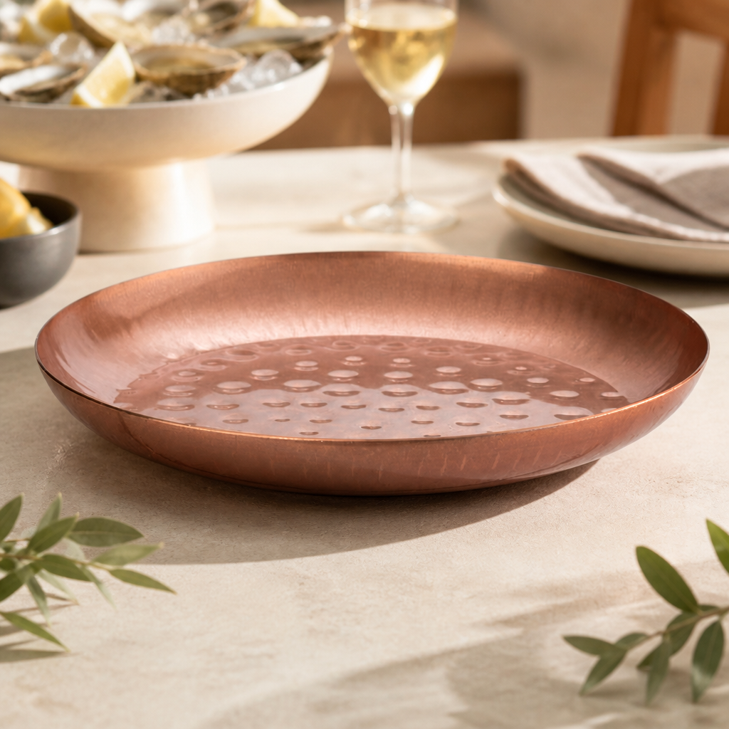 Commercial Seafood Serving Bowl 350mm Vintage Copper Finish