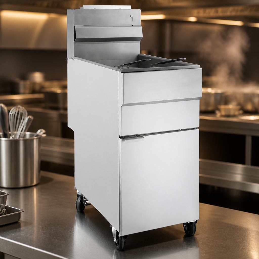 Commercial Gas Fryer 23Ltr Capacity Free Standing Stainless Steel