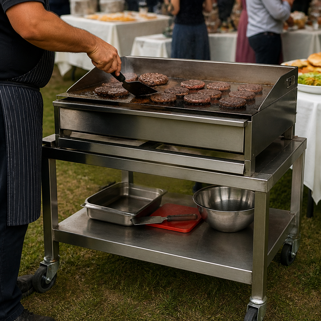 Mobile Table Stand for 600 Series Commercial Grills with Shelf