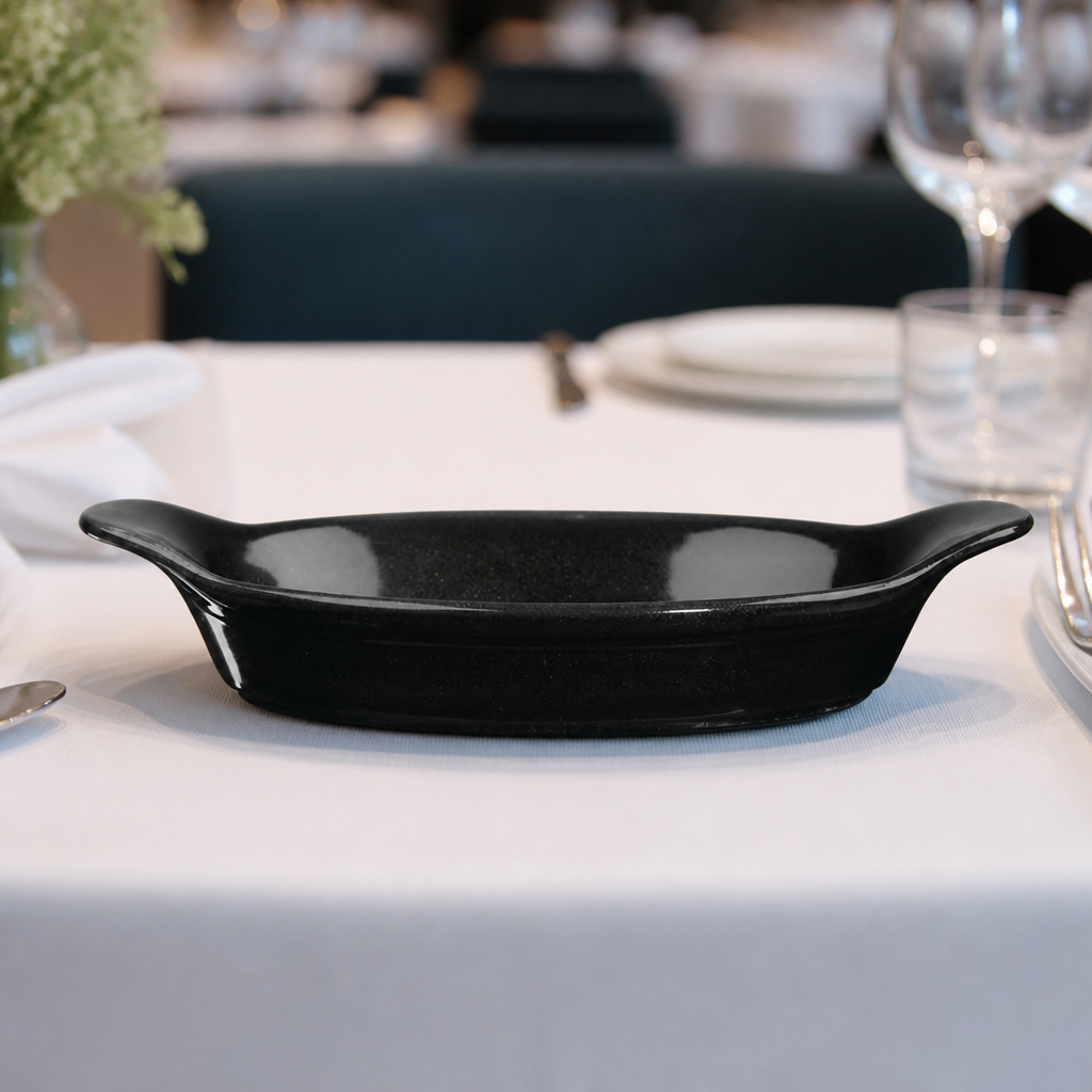 Medium Oval Eared Dishes 380ml for commercial catering, 6 pack