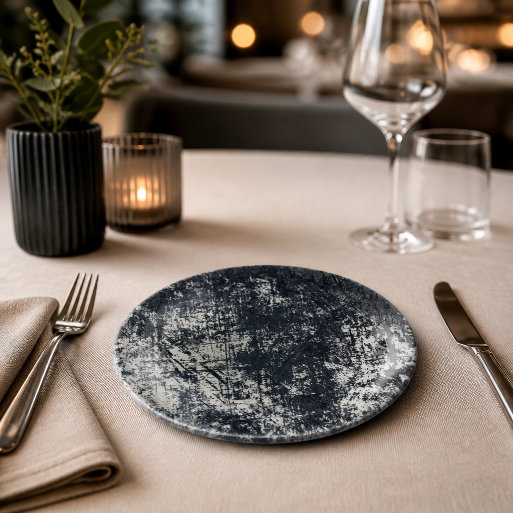 Commercial Vitrified China Plate 152mm Black 12 Pack
