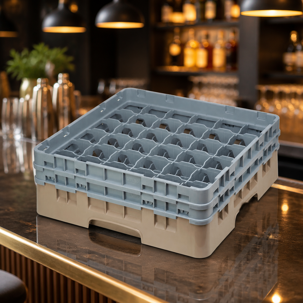 Commercial Glass Storage Rack 36 Compartments Max Height 133mm