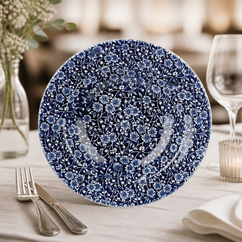 Commercial rimmed bowls 249mm vintage floral design 6 pack