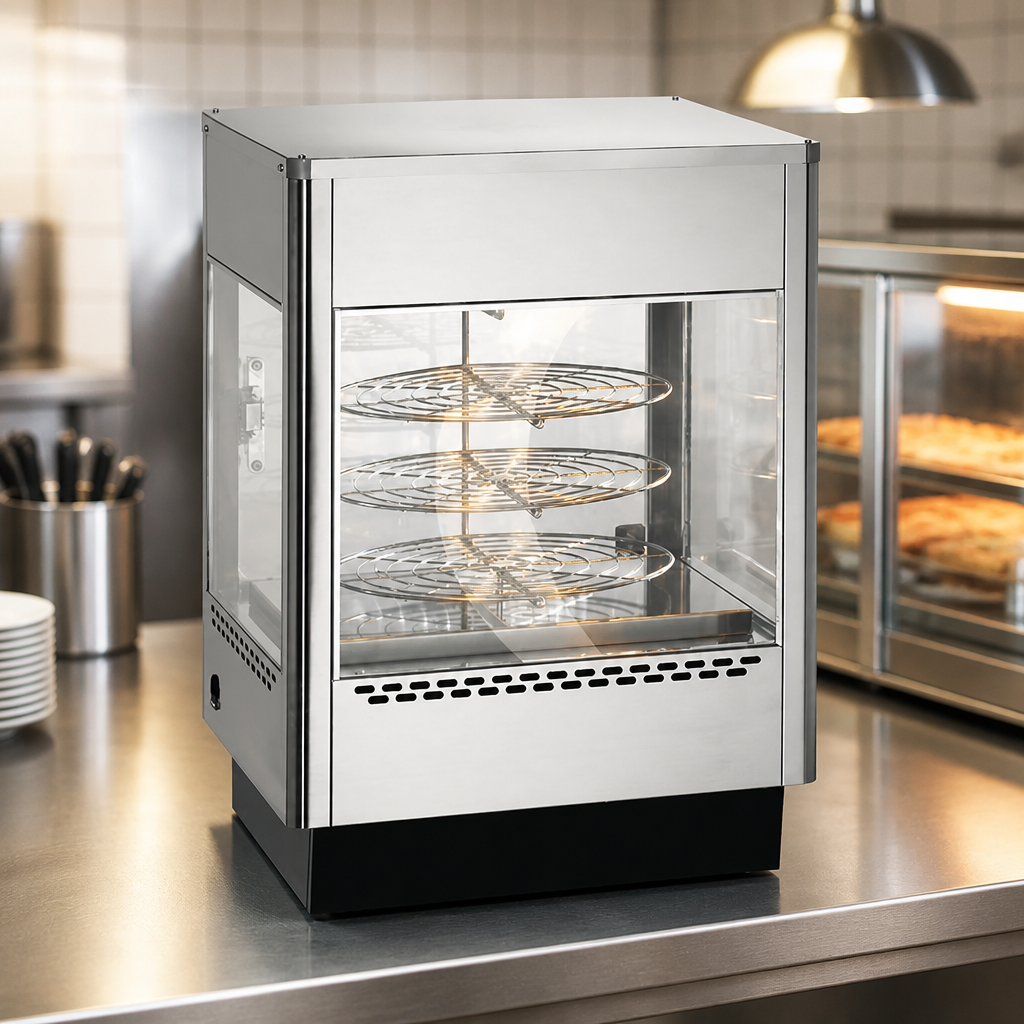 Commercial Pizza Warmer Display Unit for Three Pizzas