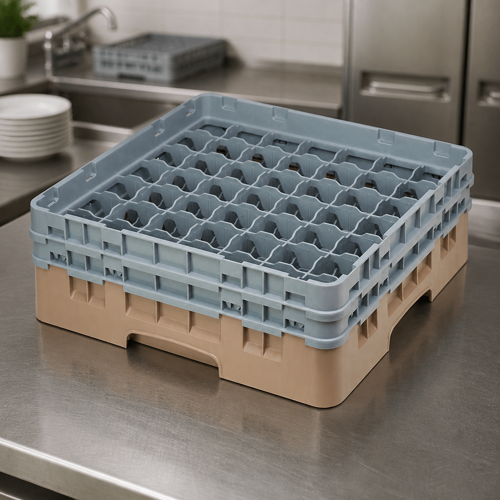 Commercial Dishwasher Rack 49 Compartments Max Glass Height 133mm