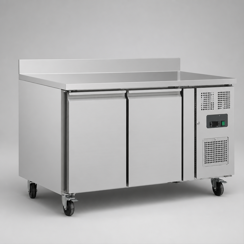 Double Door Counter Fridge with Upstand 282L Commercial