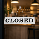 Reversible Open Closed Door Sign with Suction Fixing 76x150mm