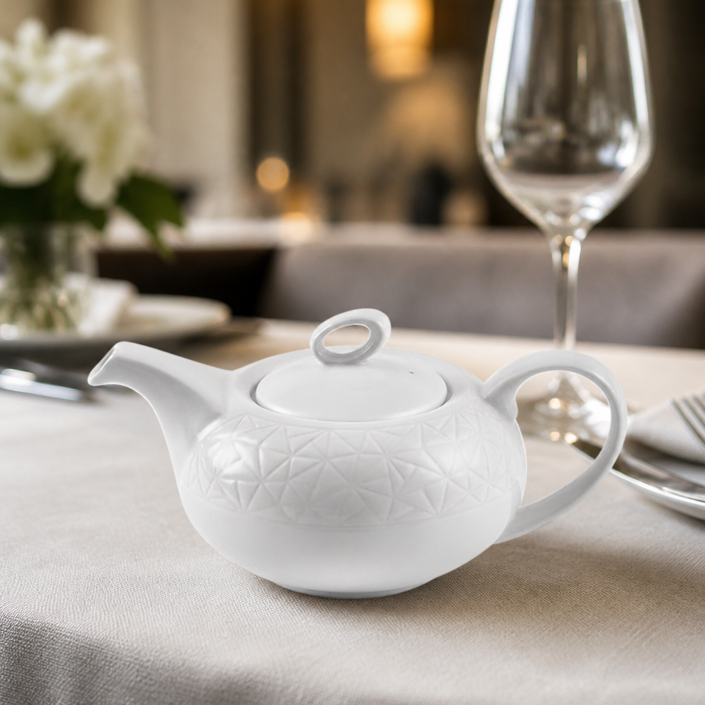 Commercial 425ml Abstract Design Fine China Teapot 6 Pack