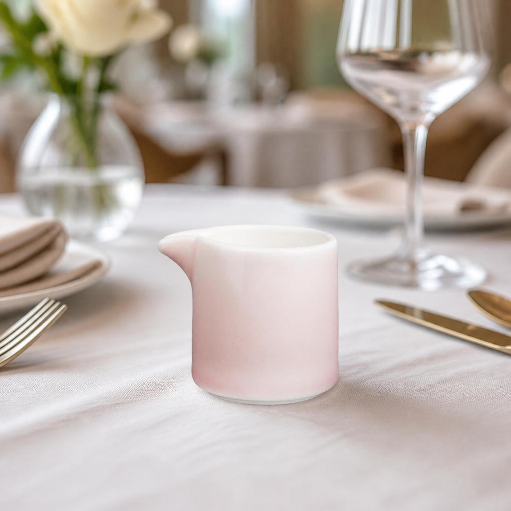 Commercial Porcelain Milk Jugs 87ml Pink 12 Pack