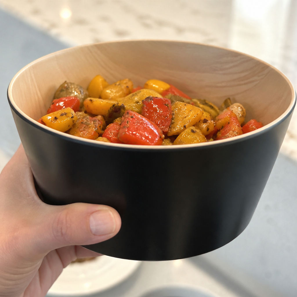 Commercial Melamine Bowl 200mm 1.2L Dishwasher Safe Black