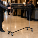 Commercial Garment Rail with 20 Hangers for Cloakroom Use