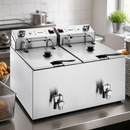Commercial Countertop Electric Fryer 2x8Ltr with Timer