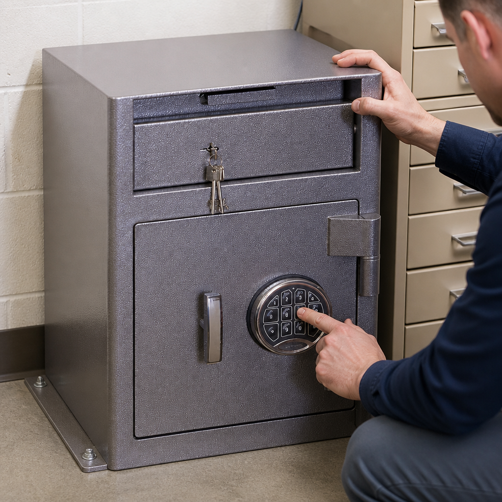 Commercial Cash Deposit Drop Safe 47Ltr Secure Storage