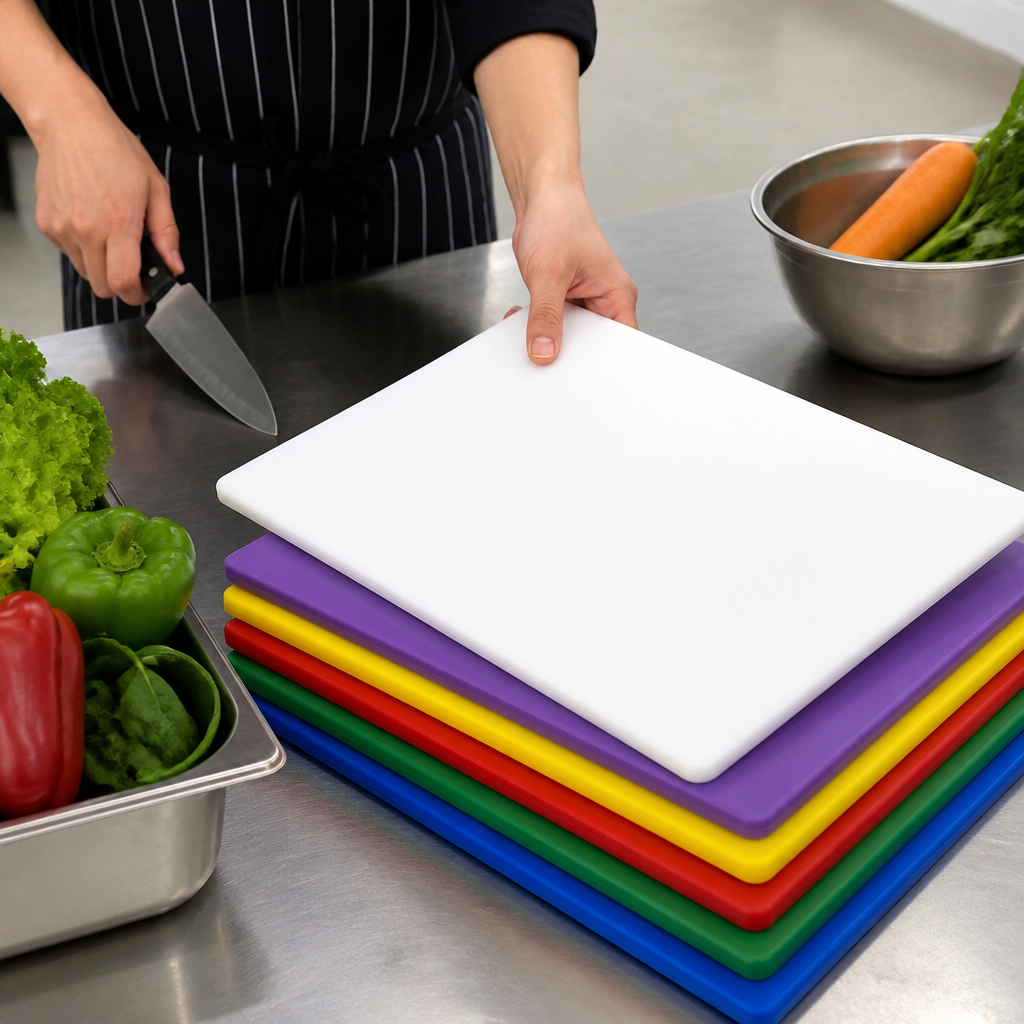 Commercial 7-Piece Colour-Coded Chopping Board Set 600x450mm