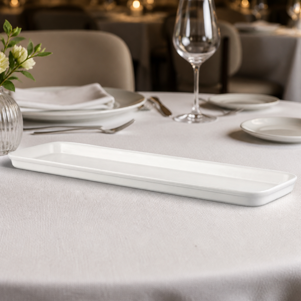 Commercial Flat Trays 530x150mm for food display - 4 pack