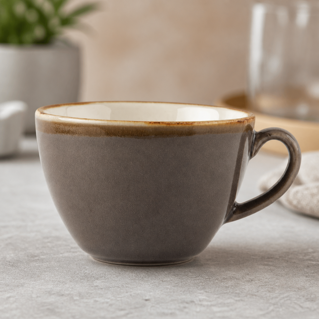 Commercial Cappuccino Cups 340ml Vitrified Porcelain 6 Pack
