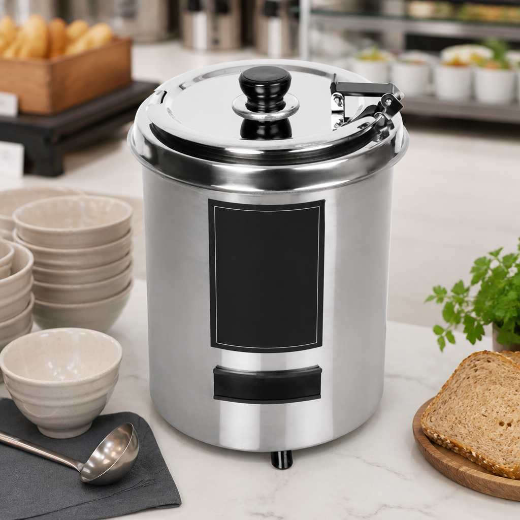 Commercial Soup Kettle 6L Stainless Steel with Variable Heat Control