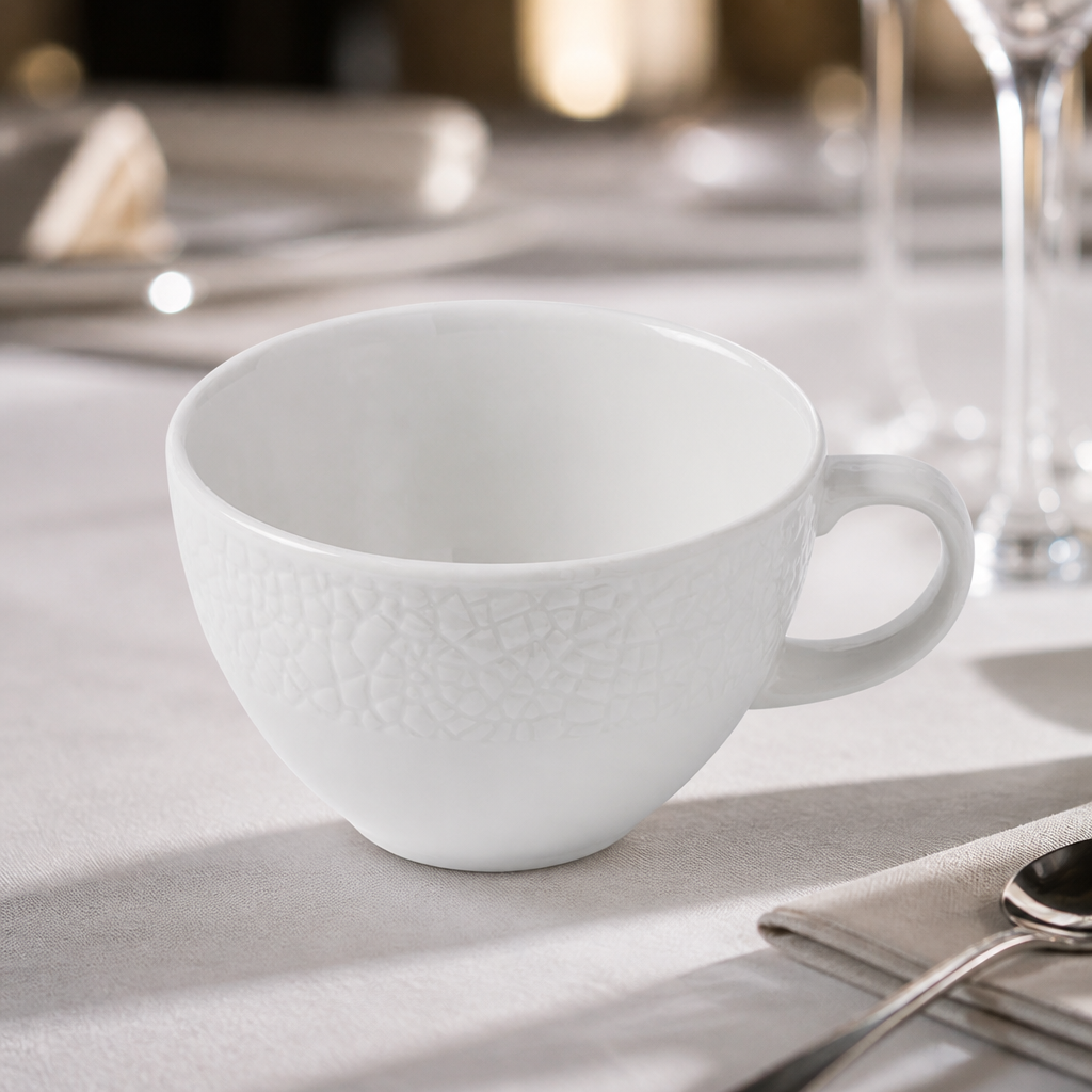 Commercial Teacups 340ml Super Vitrified Ceramic 12 Pack