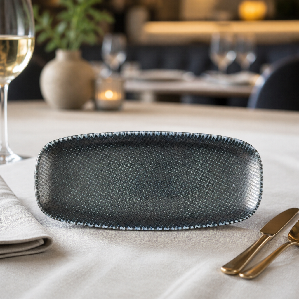 Commercial oblong plates 270x127mm, microwave and dishwasher safe