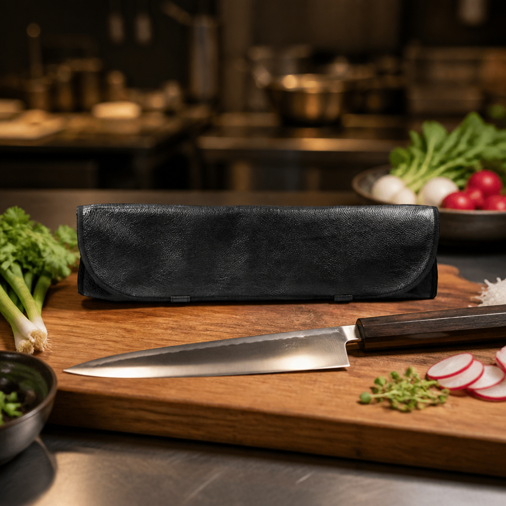 Leather Knife Roll for 6 Knives - Chef's Travel Storage Bag