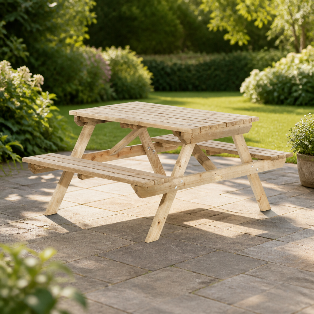 4ft Commercial Picnic Table for Outdoor Spaces - Seats 4 People