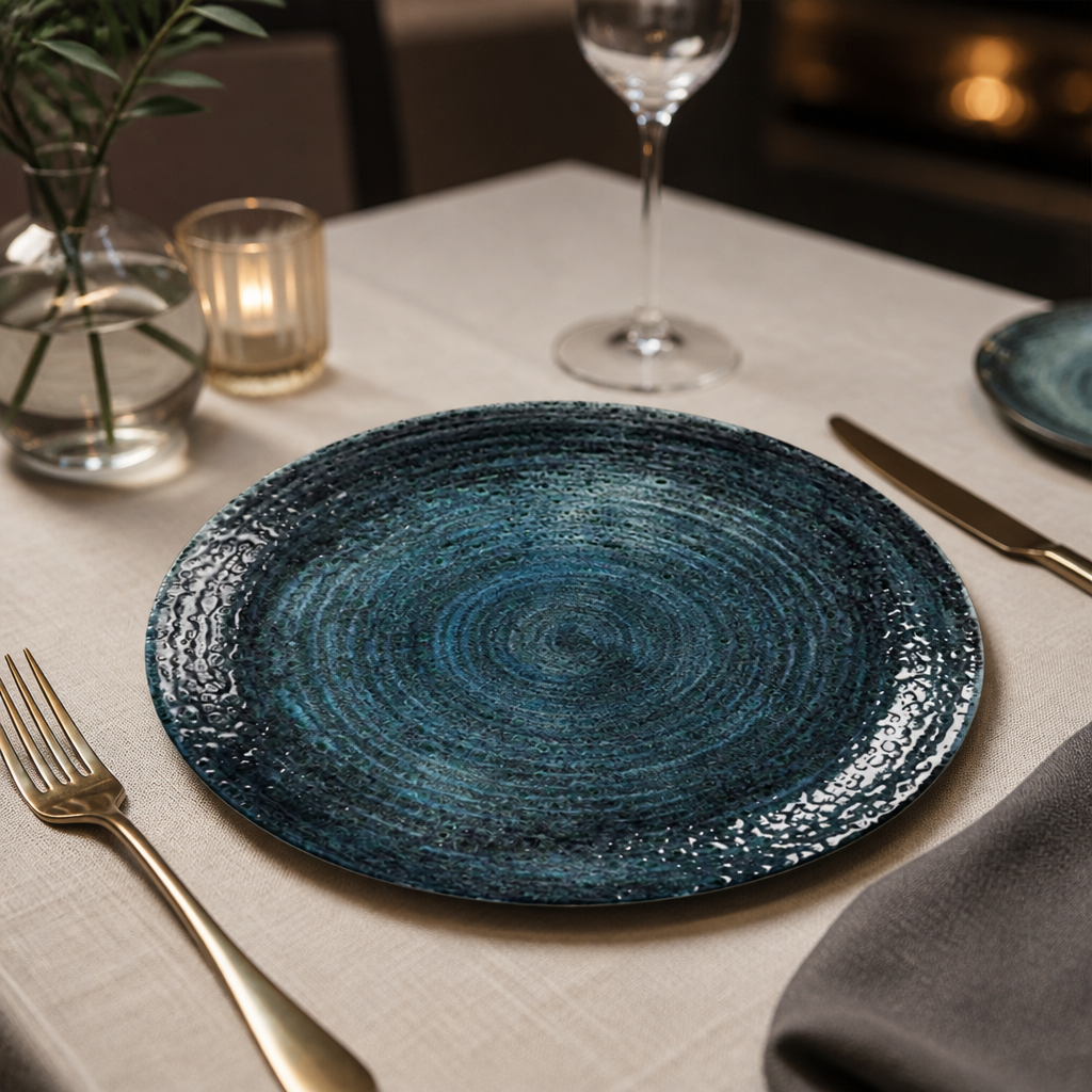 Commercial Coupe Plates 288mm Blue Super Vitrified Ceramic 12 Pack