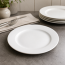 Commercial Classic White Porcelain Wide Rim Plates 240mm 12 Pack