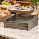 Commercial Buffet Display Wood Angle Basket 356mm Ash Grey Teak