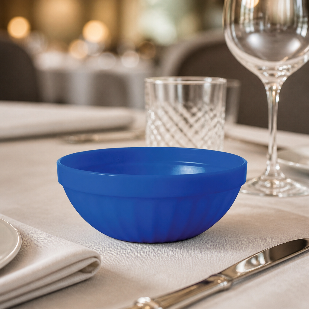 Commercial Polypropylene Salad Bowls 218ml Blue 12 Pack