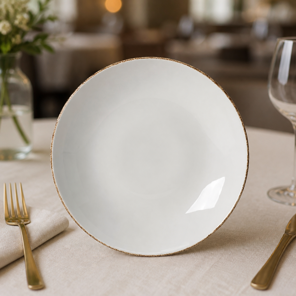 Commercial Coupe Plates 230mm Rustic Brown Dapple 24 Pack
