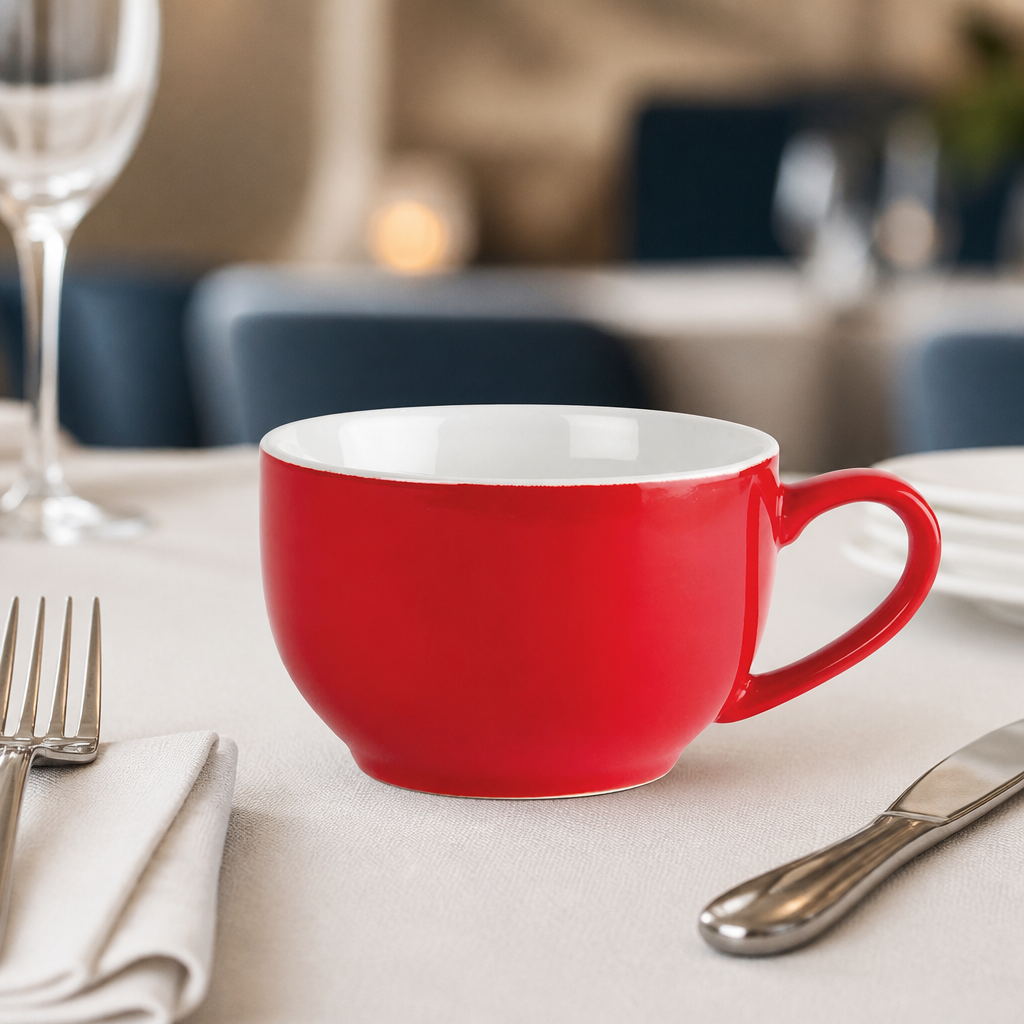 Commercial Cafe Coffee Cups Red 230ml - 12 Pack