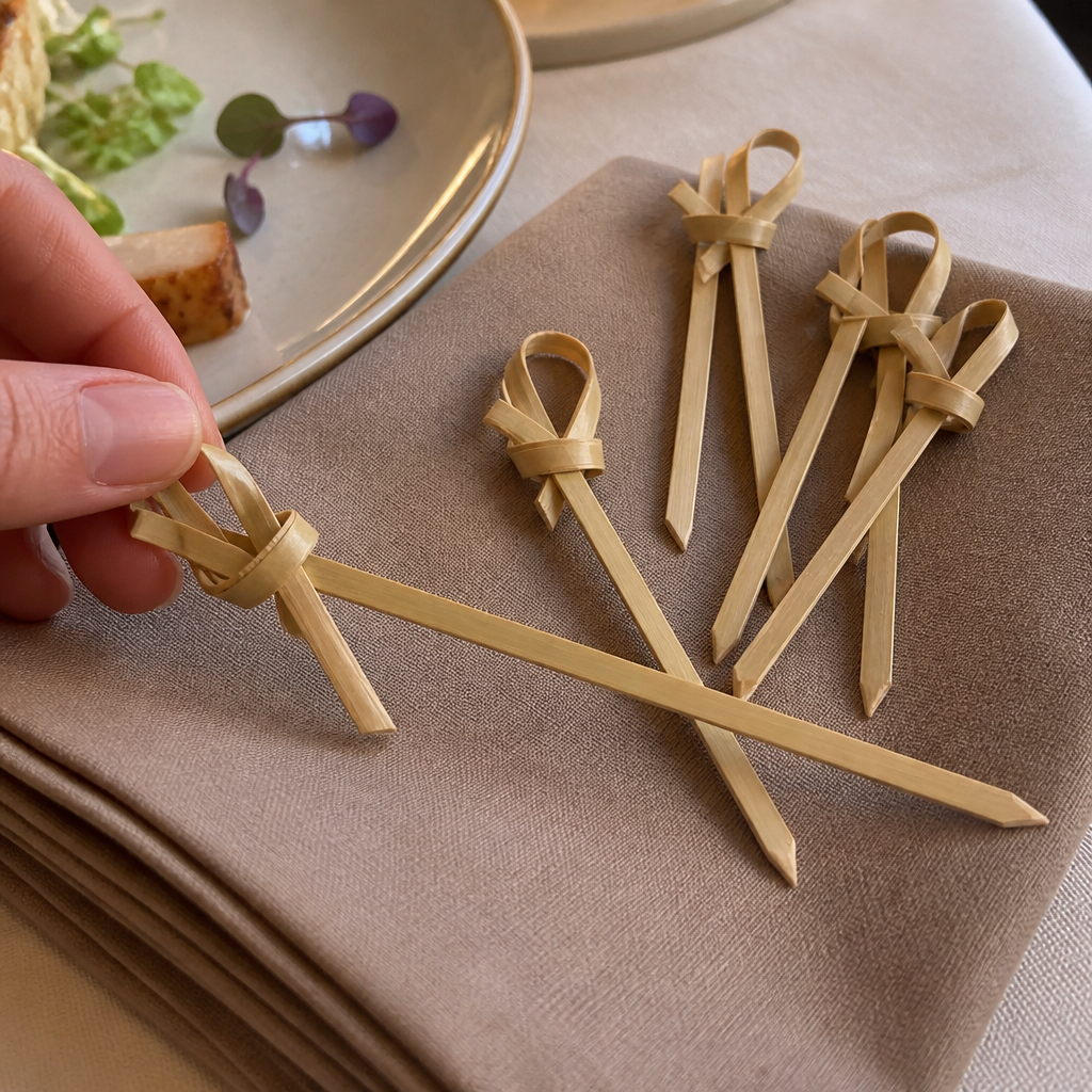90mm Compostable Bamboo Skewers 100 Pack for catering events