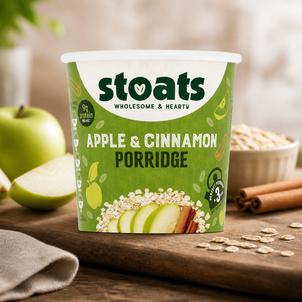 Cinnamon Porridge Pots 60g - 16 Pack for convenient breakfasts