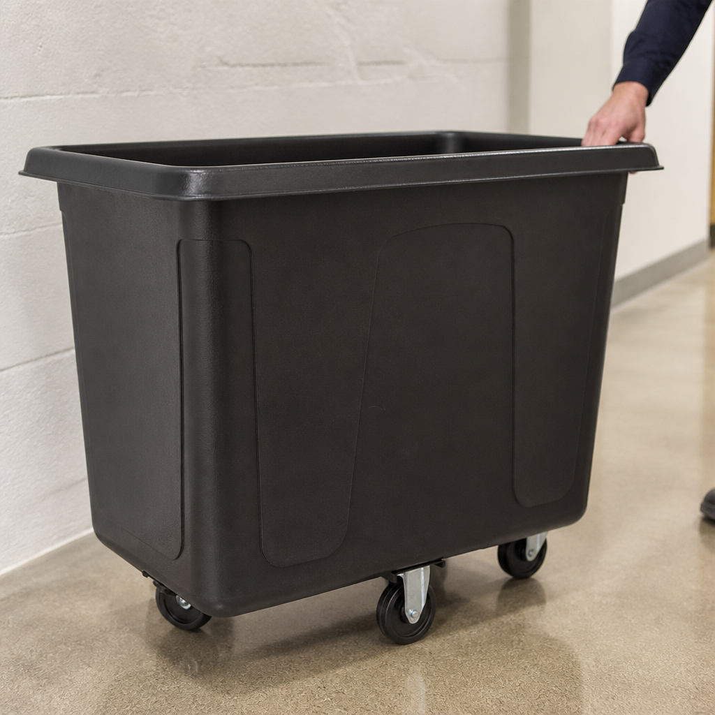 Commercial Linen Truck 400Ltr Durable Polyethylene Black