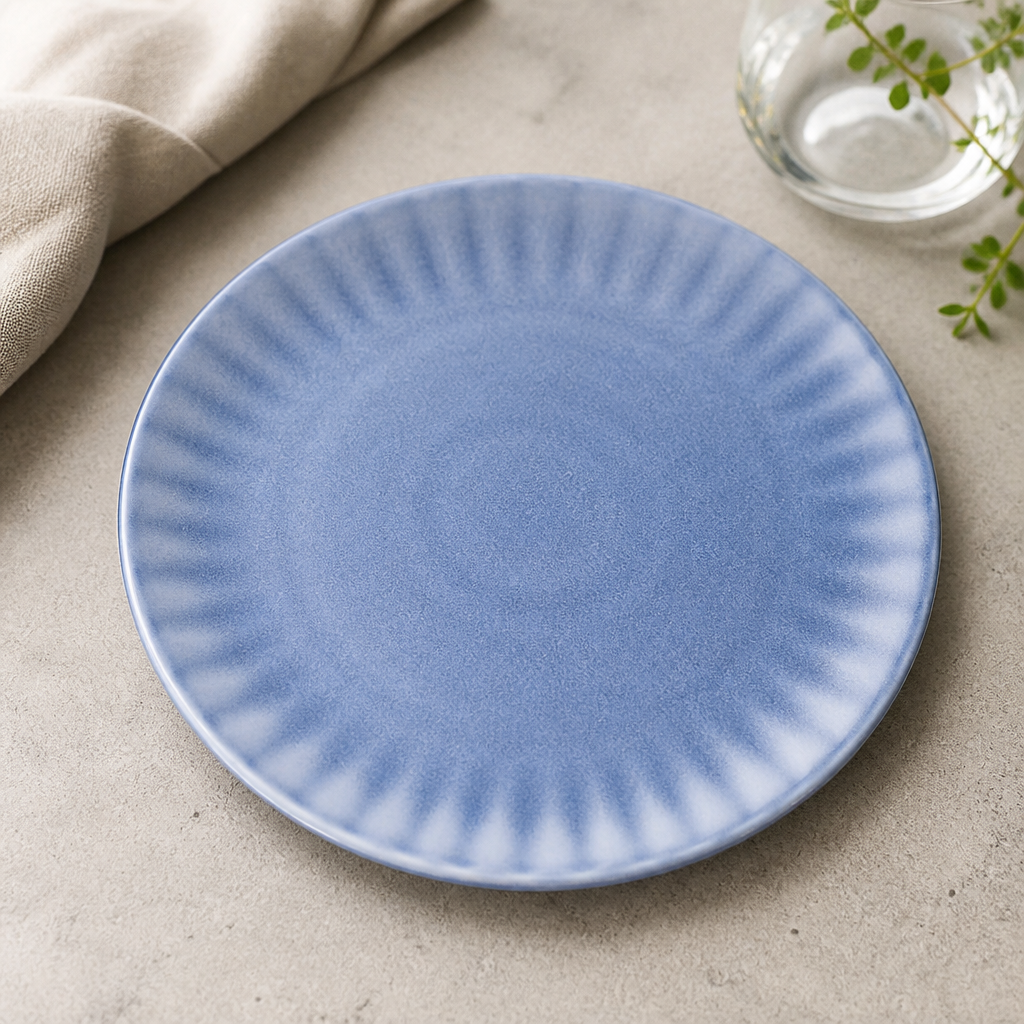 Commercial Blue Porcelain Plates 280mm - 6 Pack