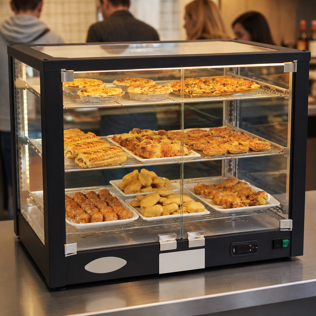 Commercial Heated Display Cabinet 3 Shelf Countertop Unit