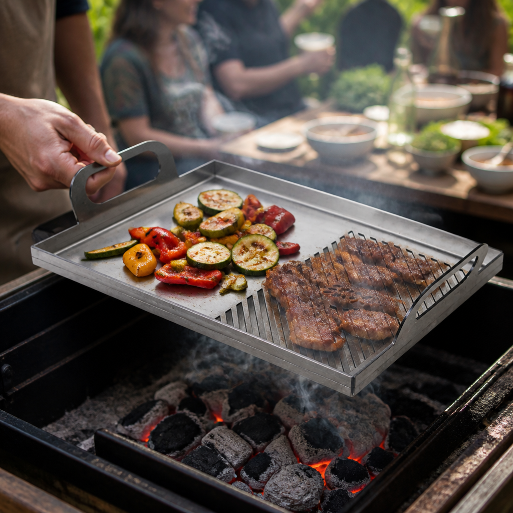 Commercial Stainless Steel Plancha Plate for Konro Grill 475mm