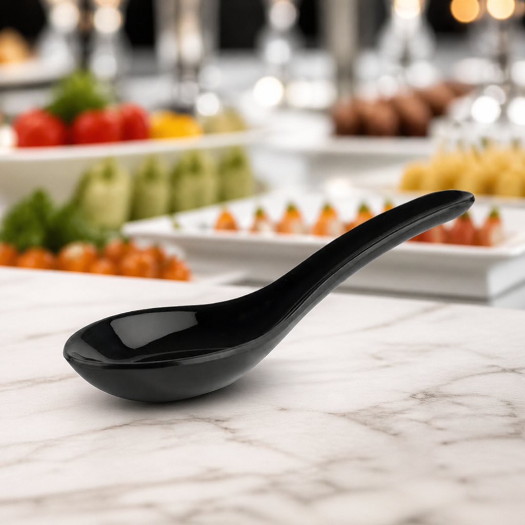 Recycled PET Commercial Party Spoon Black 135x45mm