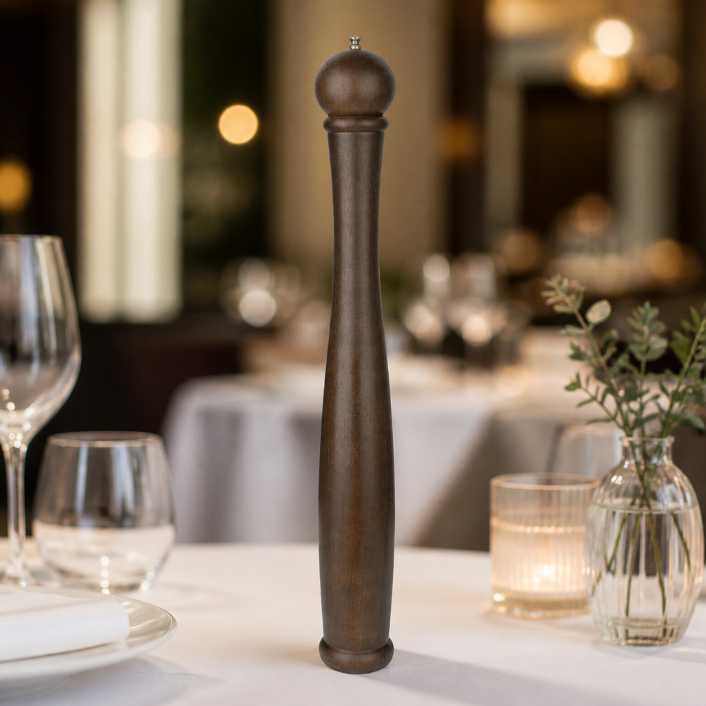 Commercial salt and pepper mill with adjustable grind settings