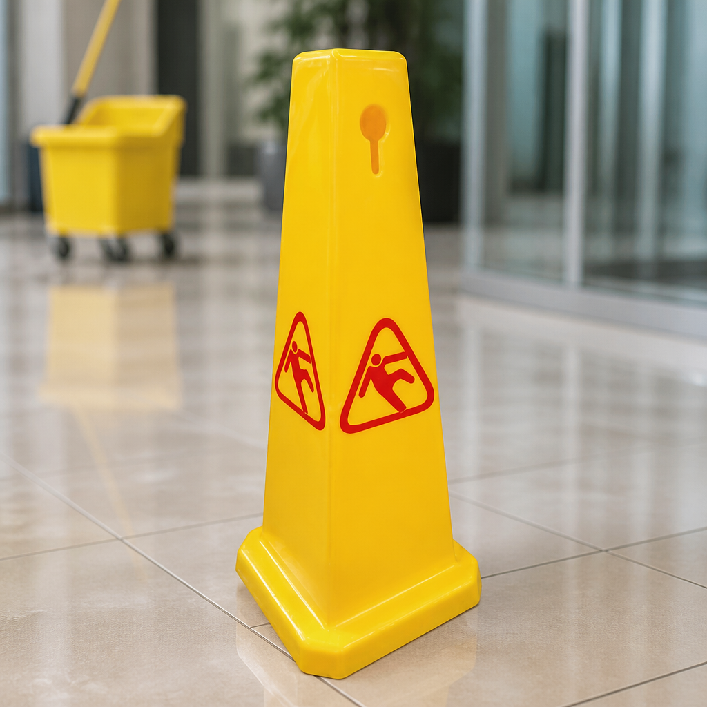Commercial Wet Floor Safety Sign Cone 680mm Durable Plastic