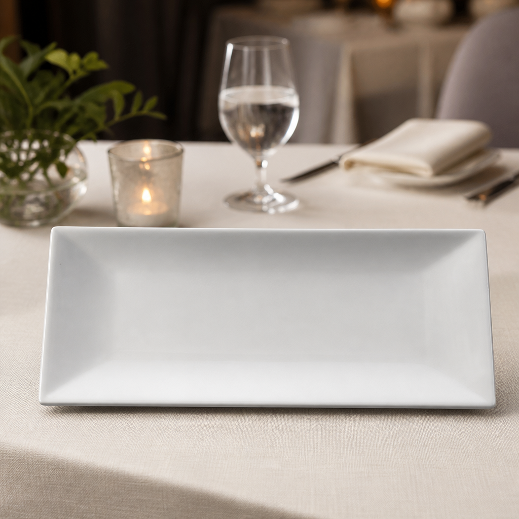Commercial Rectangular Serving Platter 380mm Porcelain