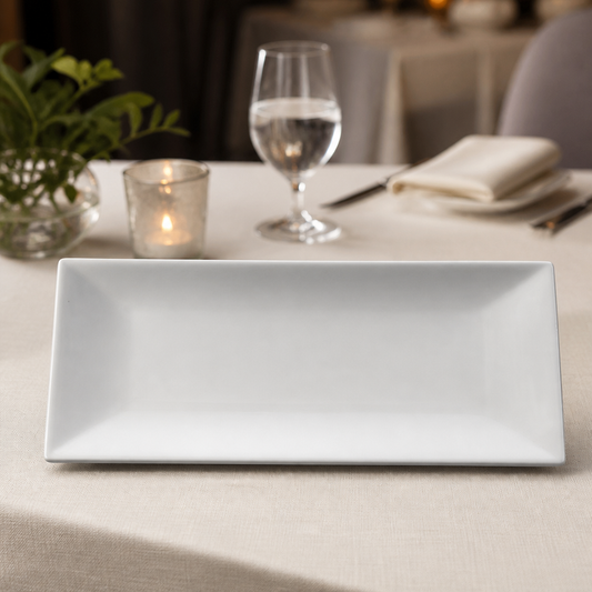 Commercial Rectangular Serving Platter 380mm Porcelain