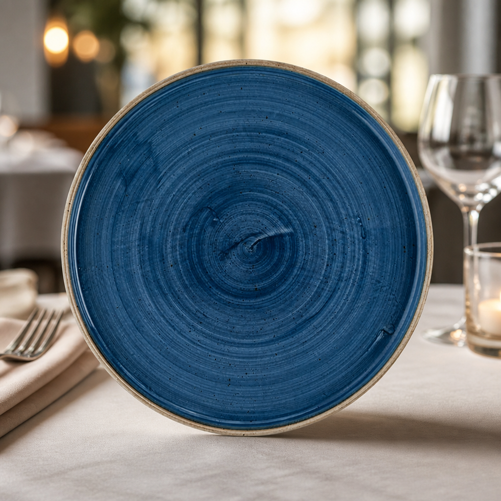 Commercial Walled Plates 260mm Java Blue 6 Pack
