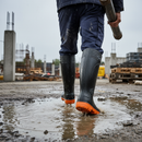 Premium Heavy Duty Ribbed Full Safety Wellington with Oil Resistant Outsole for Construction Environments