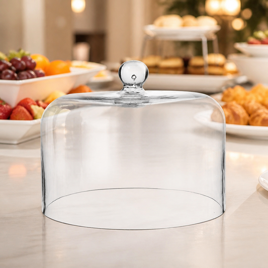 240mm Glass Dome Food Cover for Cakes and Pastries Display