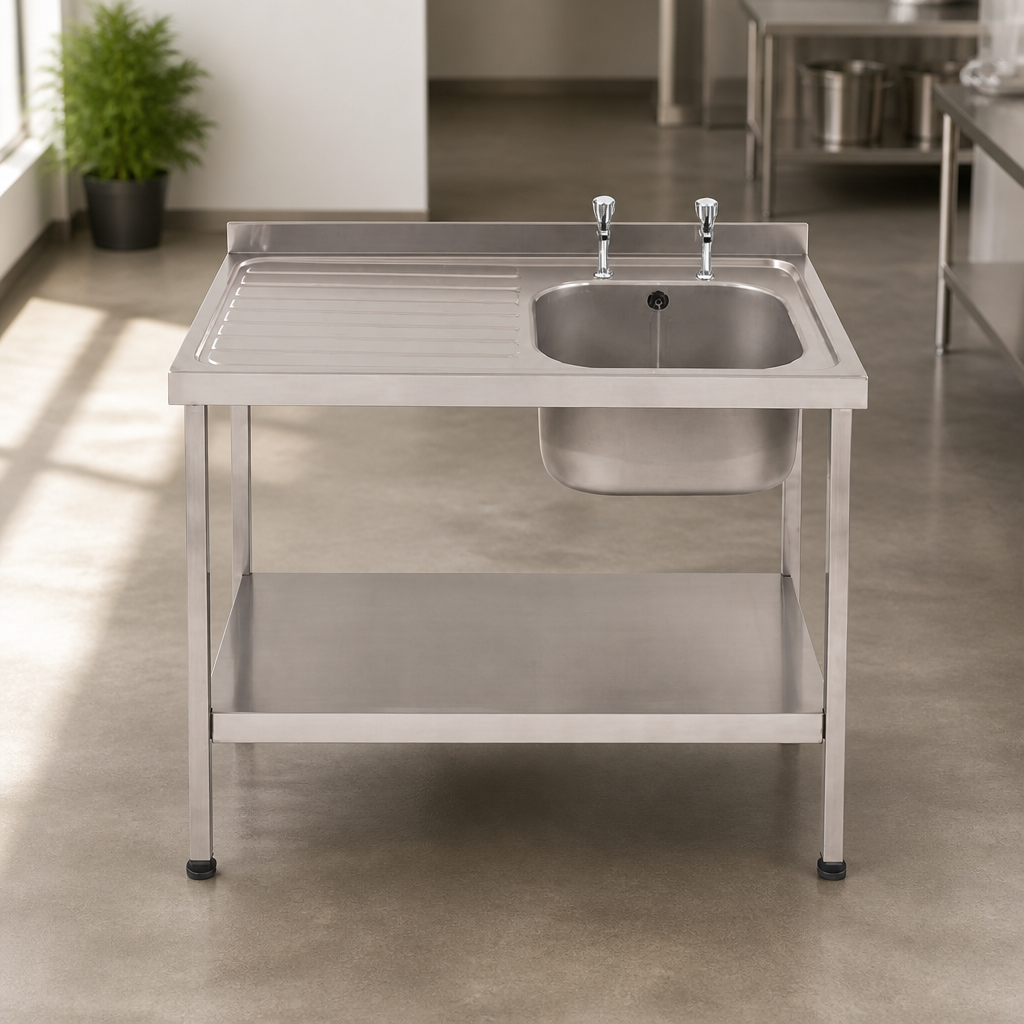 Commercial Stainless Steel Sink Left Hand Drainer 1000x600mm